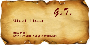 Giczi Tícia névjegykártya
